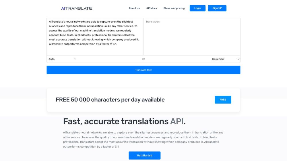AITranslate website screenshot