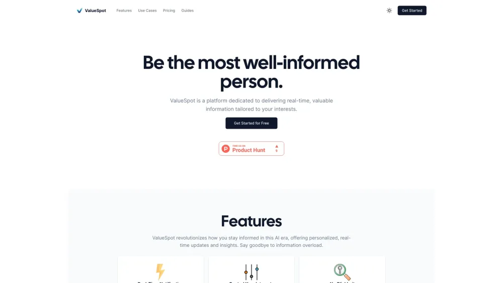 Valuespot website screenshot