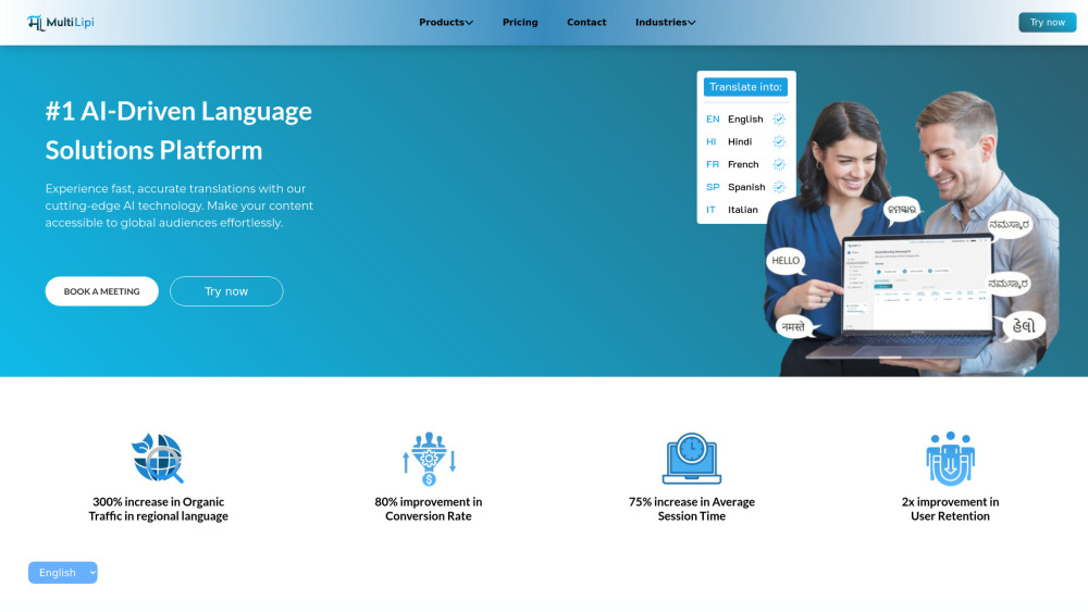 Multilipi website screenshot
