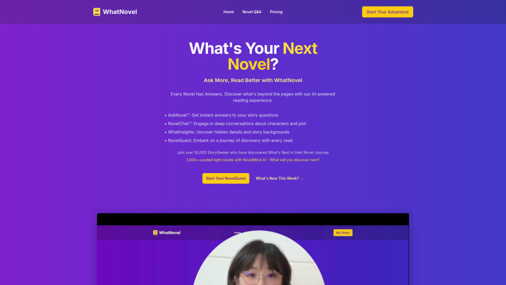 Whatnovel website screenshot
