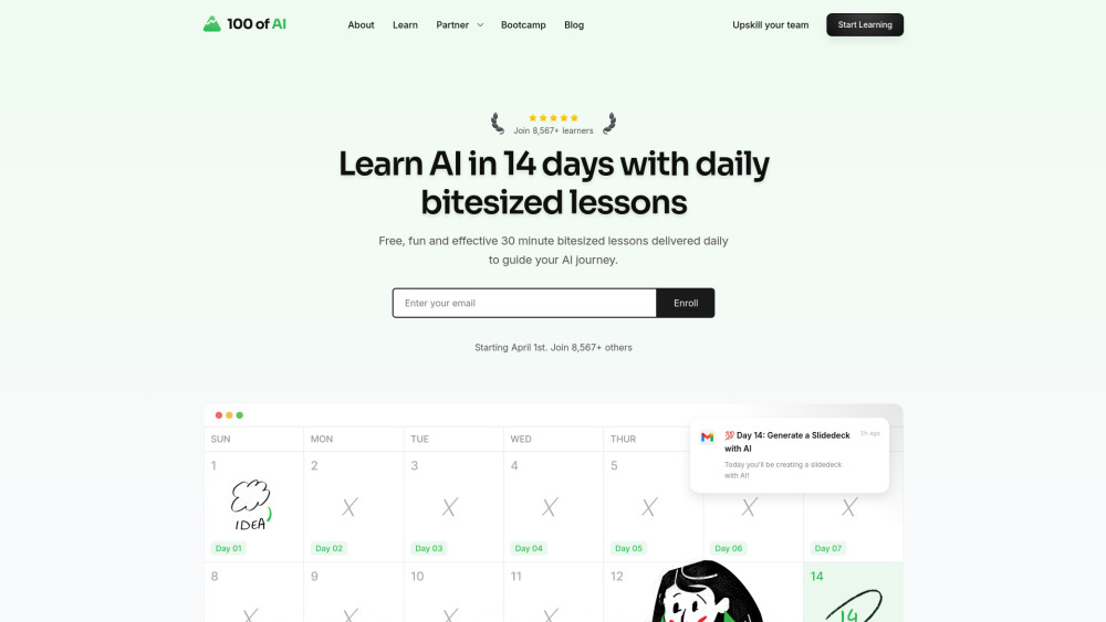 14Daysofai website screenshot