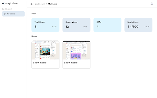 Magicshow website screenshot