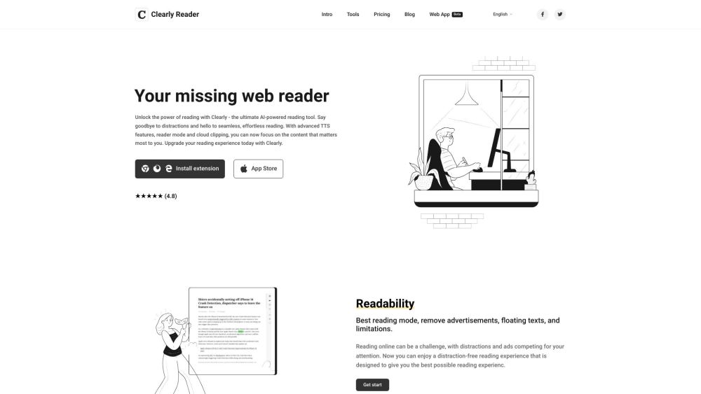 Clearlyreader Com website screenshot