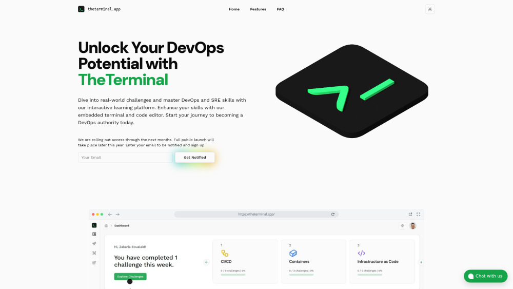 T website screenshot