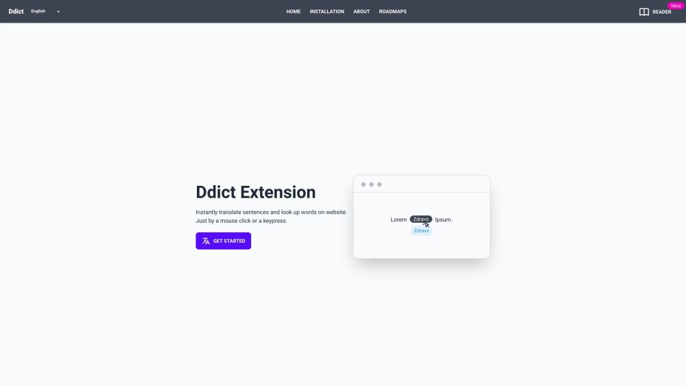 Ddict website screenshot