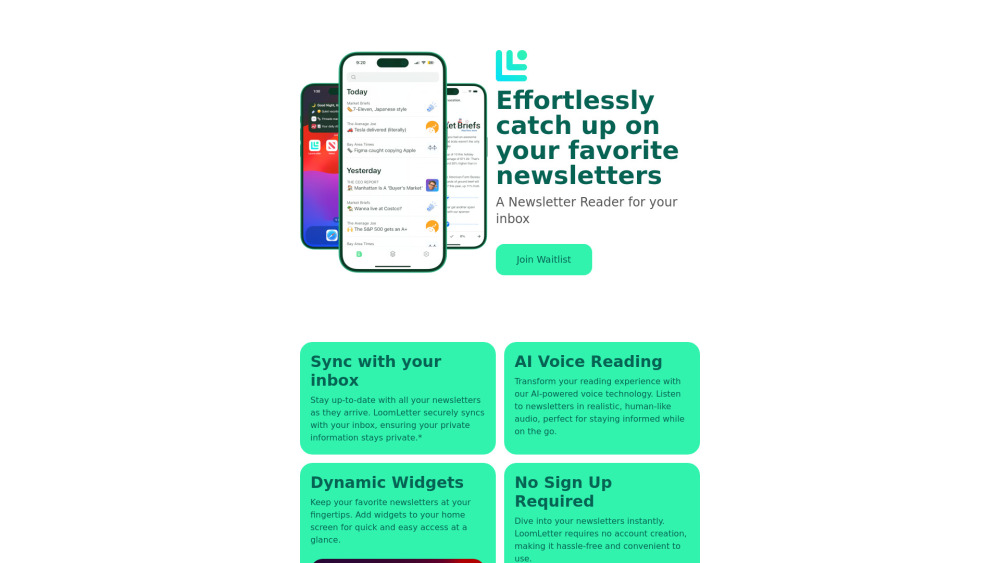 LoomLetter website screenshot