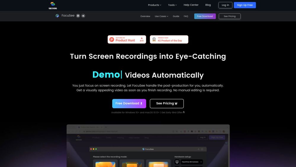Focusee website screenshot