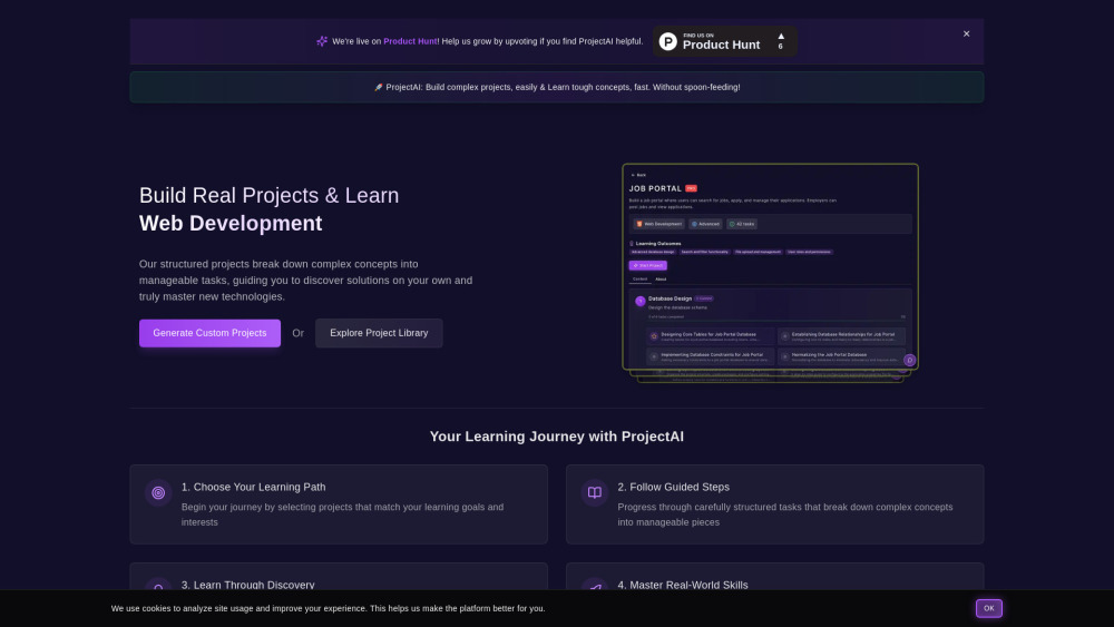 Projectai website screenshot