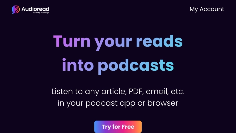 Audioread website screenshot