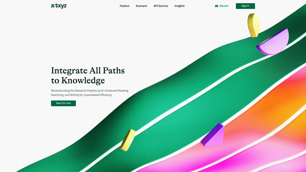 Txyz Ai website screenshot