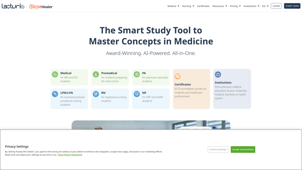 Lecturio website screenshot