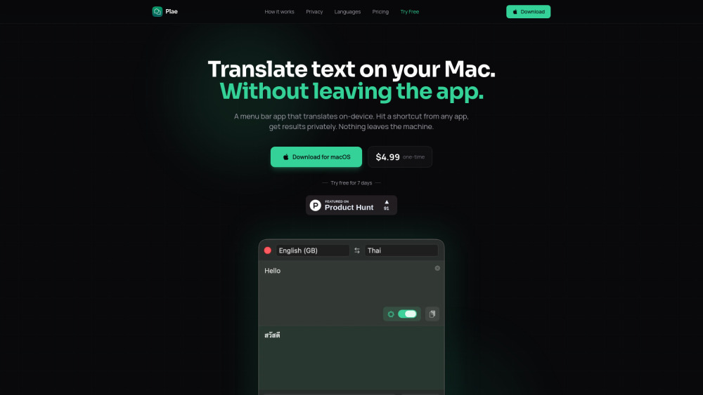 Plae website screenshot