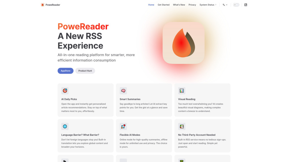 PoweReader website screenshot
