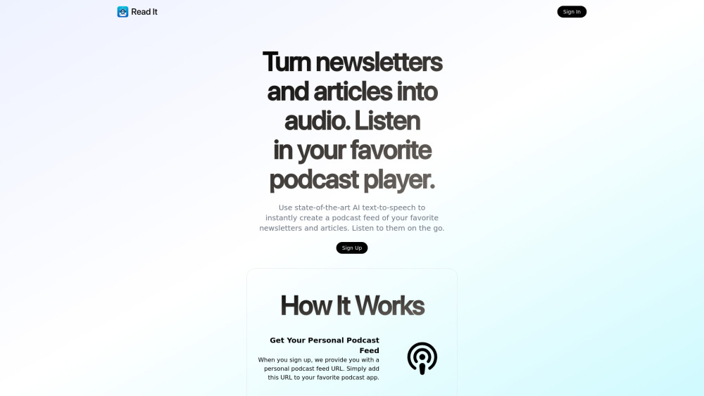 Read It website screenshot