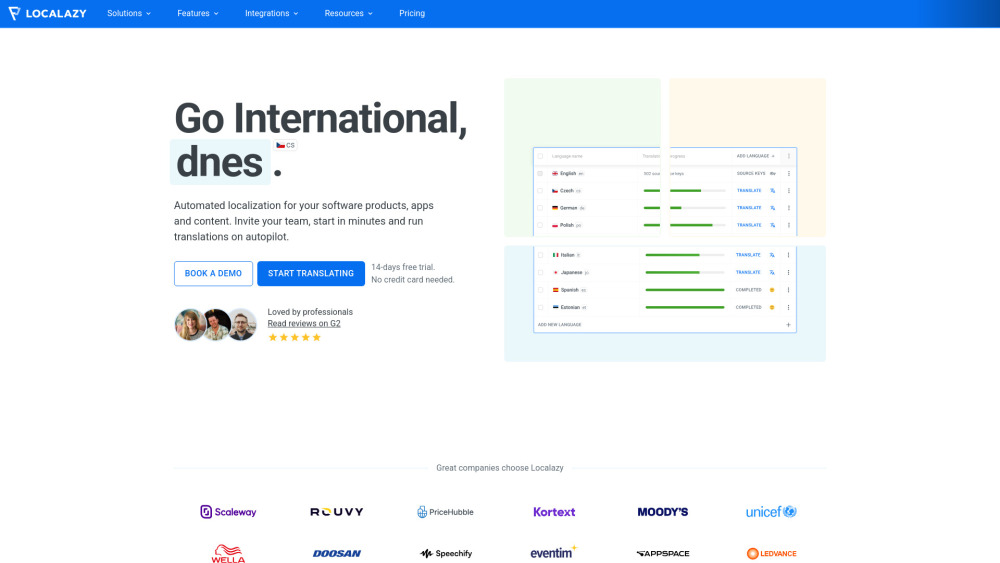 Localazy website screenshot