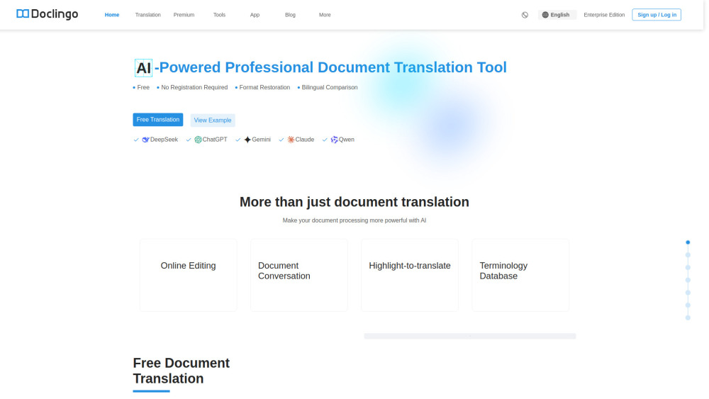 Doclingo website screenshot