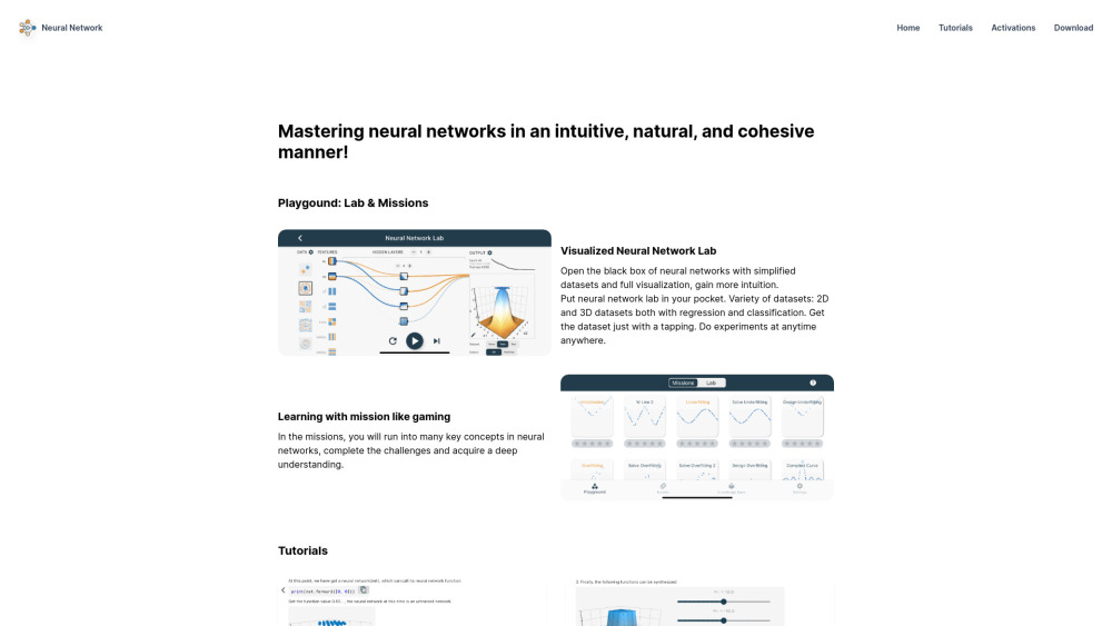 Neural Network website screenshot