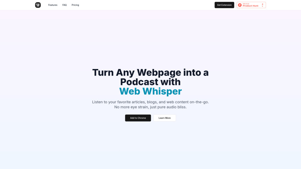 Web Whisper website screenshot