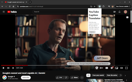 Youtube Caption Translator website screenshot