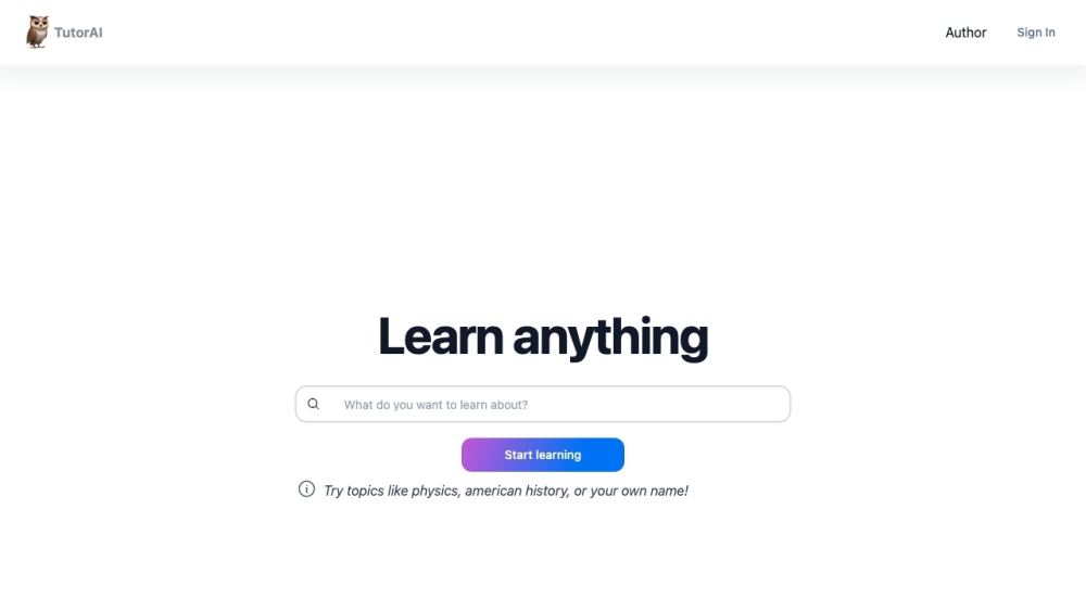 Tutorai website screenshot