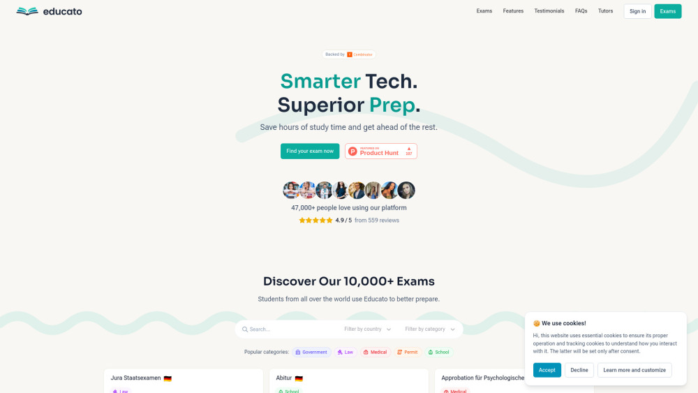 Educato website screenshot