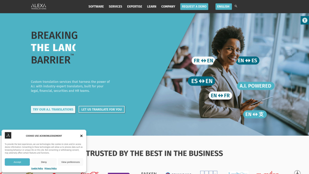 Alexa Translations A I website screenshot
