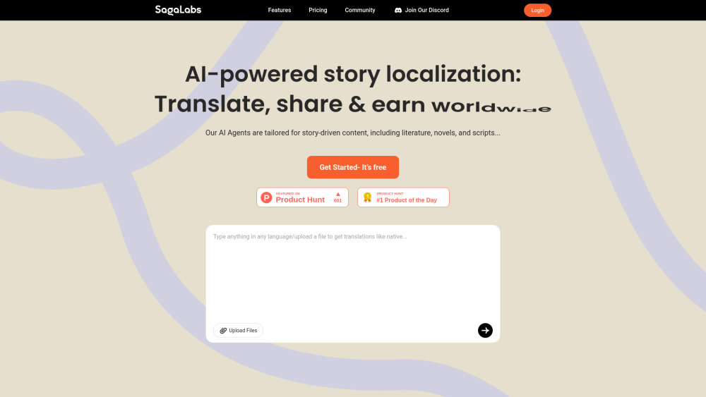 Sagalabs website screenshot