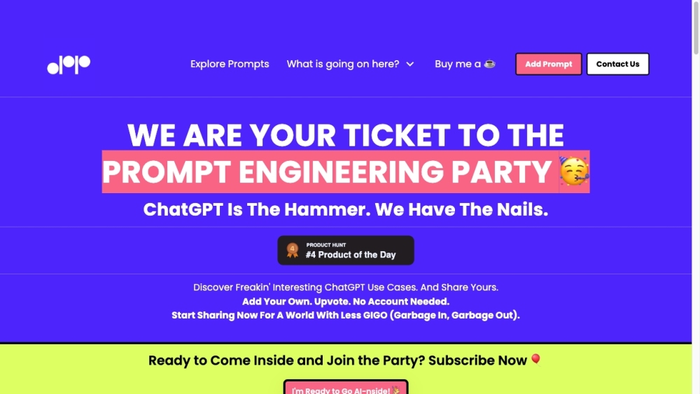 O website screenshot