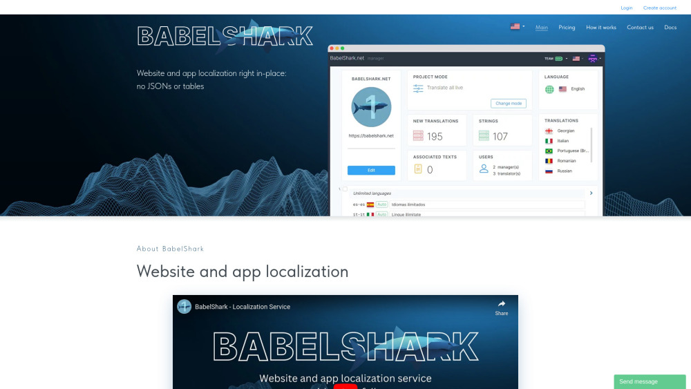 Babelshark website screenshot