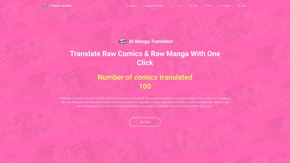 Ai Manga Translator website screenshot