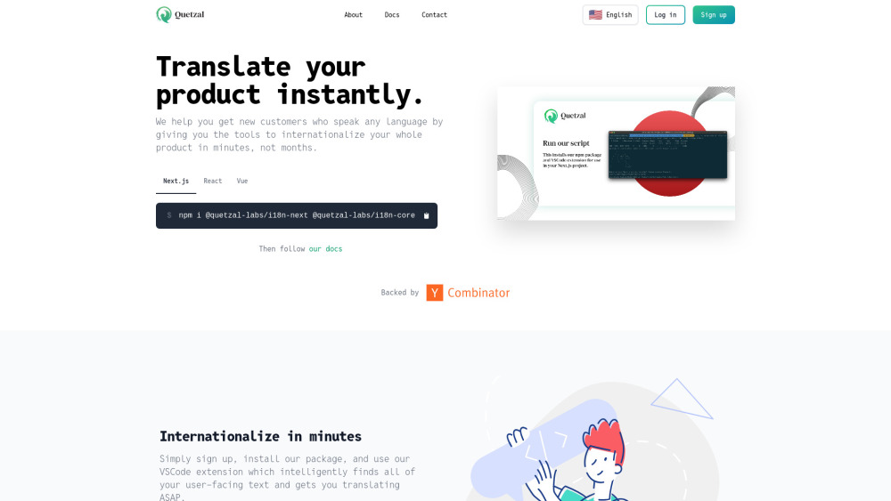 Quetzal website screenshot