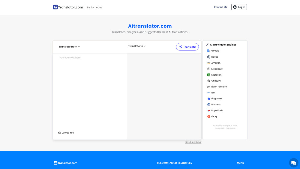 Aitranslator Com website screenshot