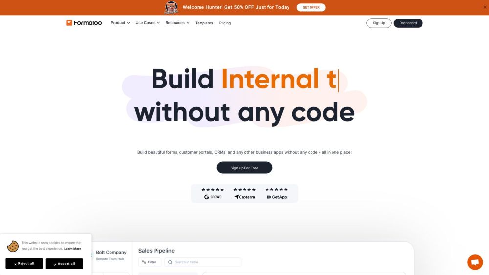 Formaloo Free website screenshot