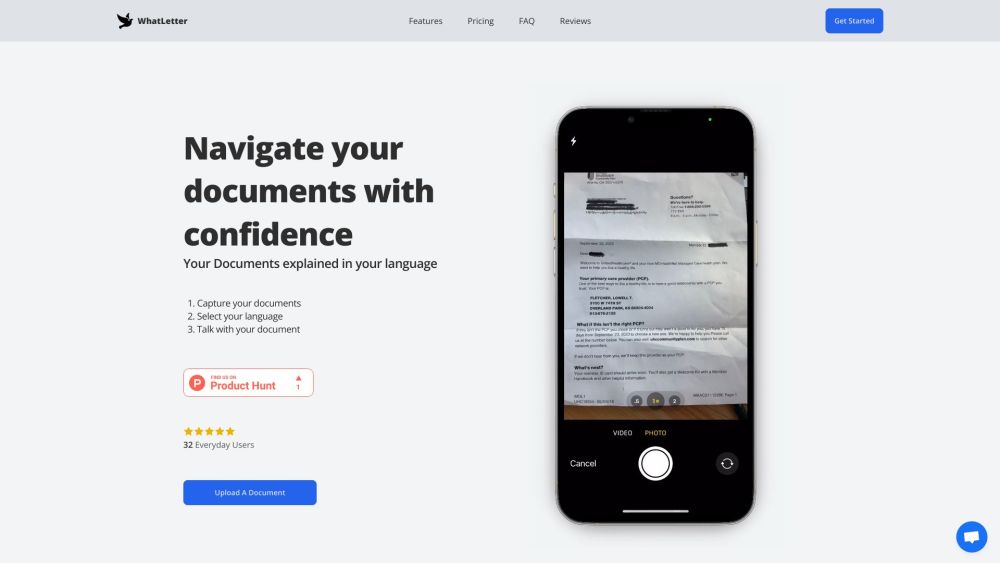 Whatletter website screenshot