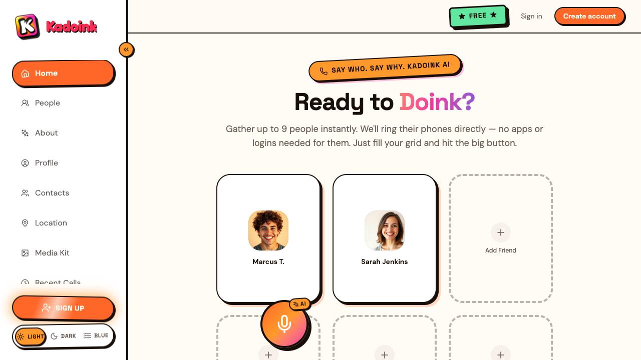 Kadoink AI website screenshot