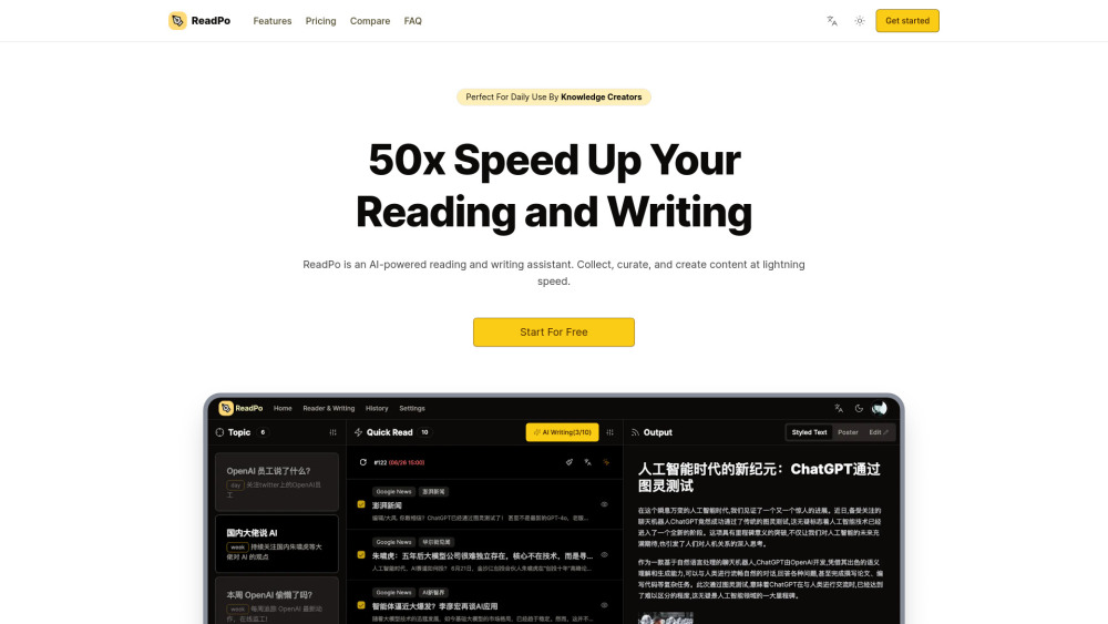 Readpo website screenshot