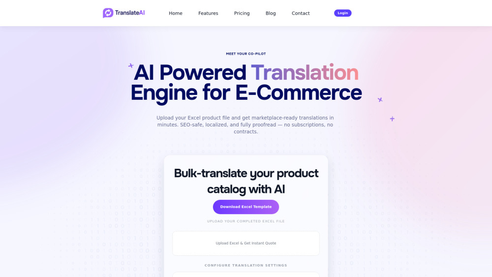 Translateai website screenshot