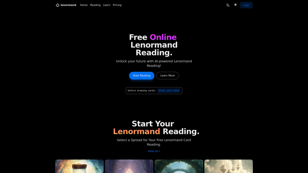 Lenormand Online website screenshot