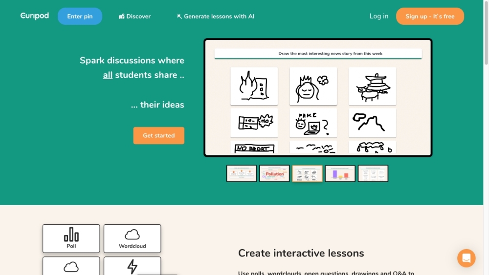 Curipod website screenshot