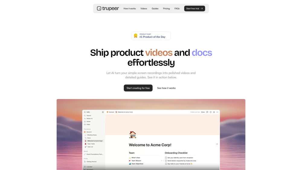 Trupeer Ai website screenshot