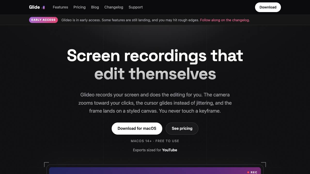 Glideo website screenshot