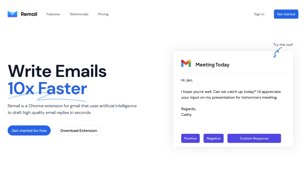 Remail website screenshot