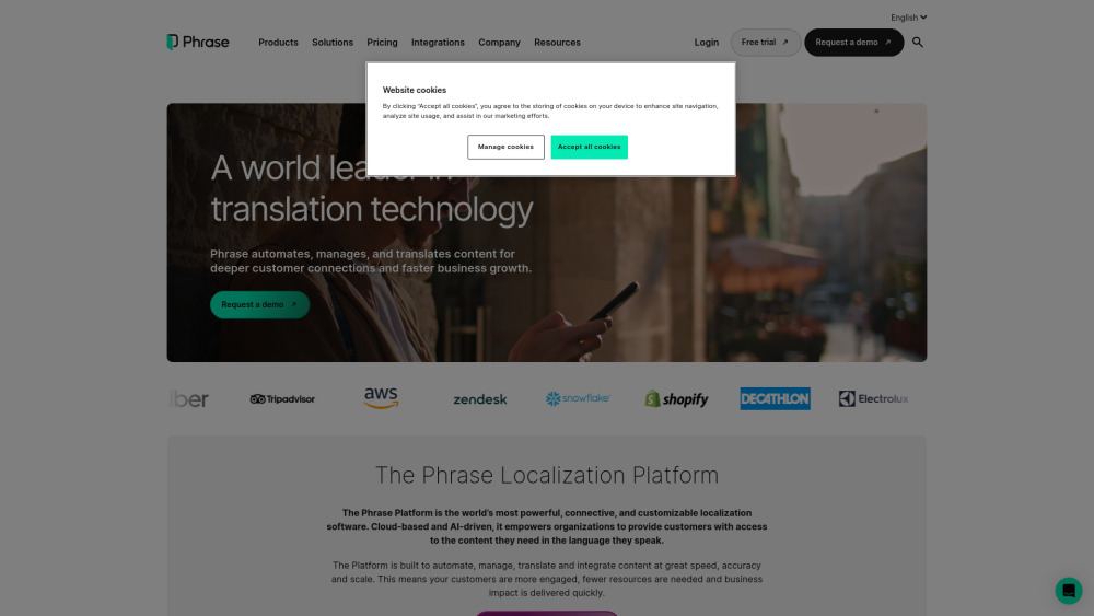 Phrase website screenshot