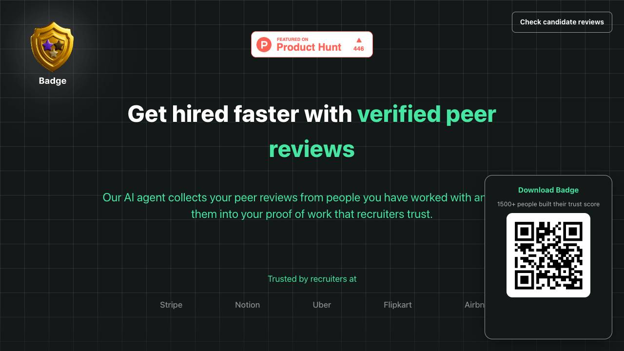 Badge website screenshot