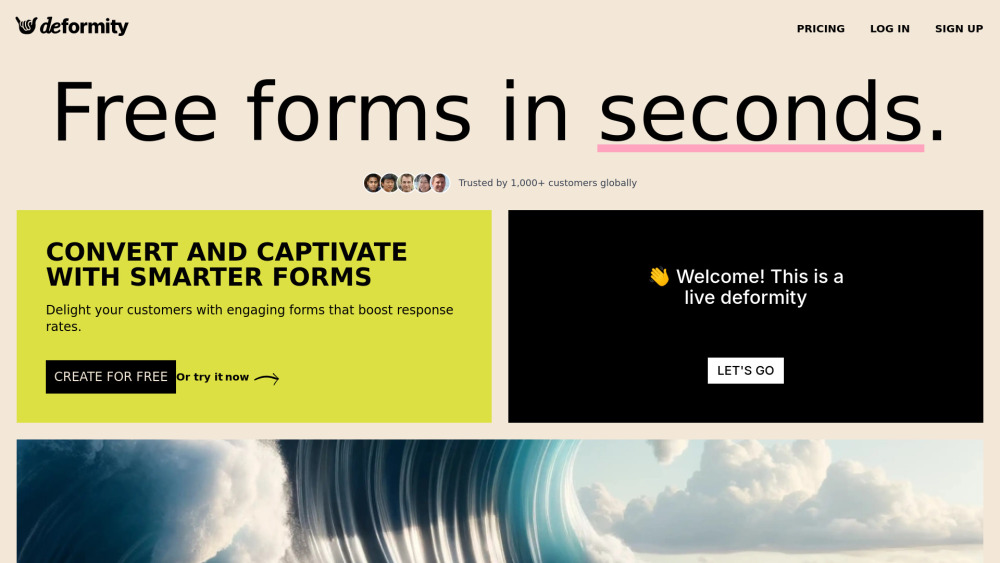 Deformity Ai website screenshot