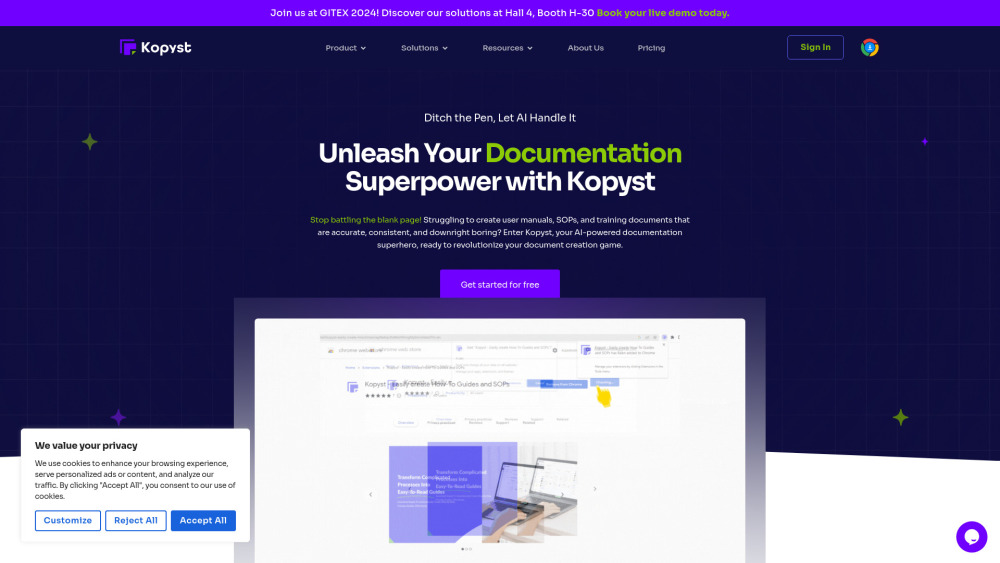 Kopyst website screenshot