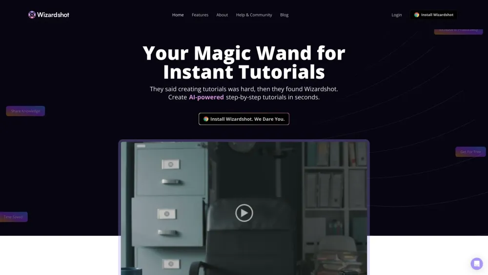 Wizardshot website screenshot