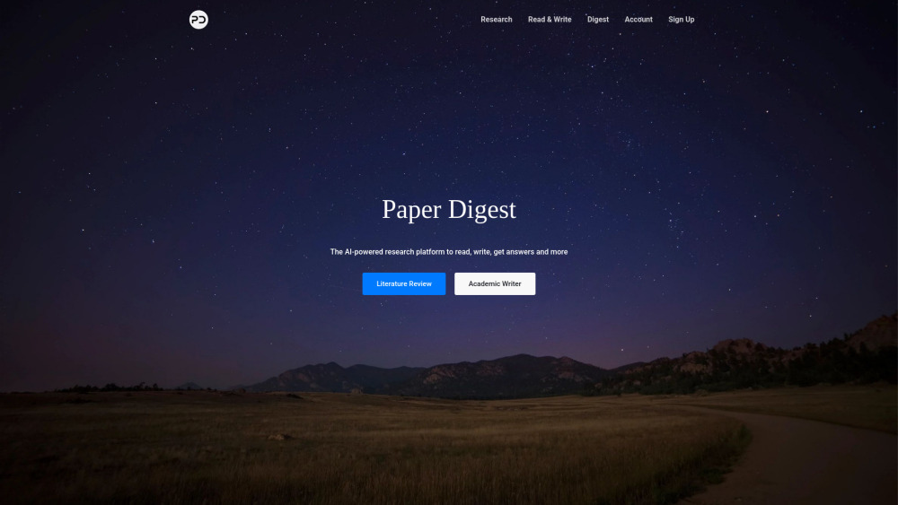 Paper Digest website screenshot
