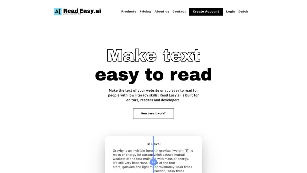 Read Easy.ai website screenshot