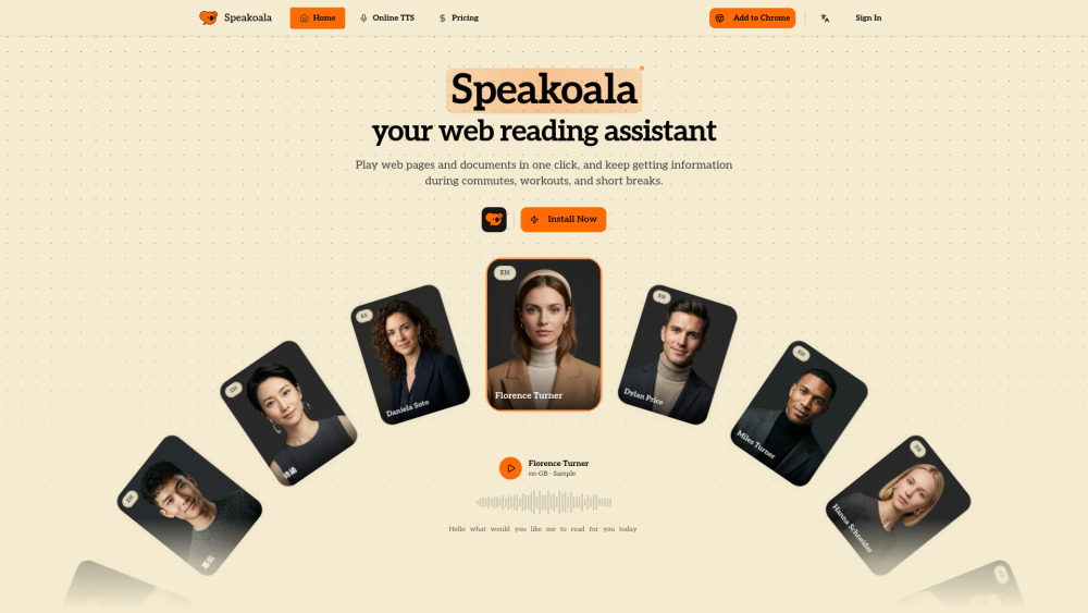 Speakoala website screenshot